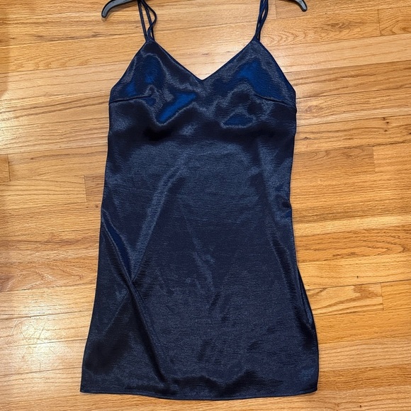 L'ATISTE Dresses & Skirts - L'ATISTE Navy Blue Satin Dress